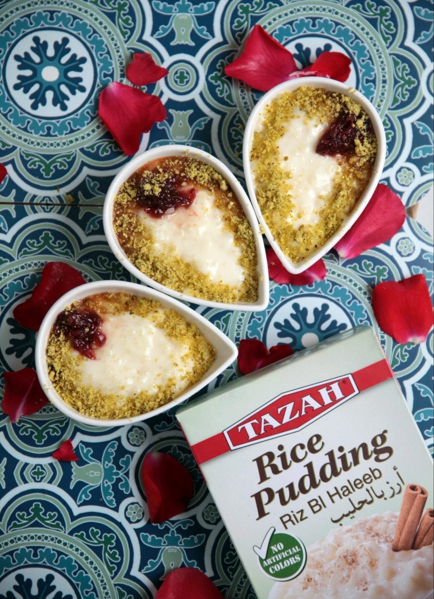 Tazah Rice Pudding (Riz bi Haleeb), 3 - Pack (7.4 oz/210g Each) – Traditional Lebanese Recipe Perfect for Dessert or Snack - Mideast Grocers