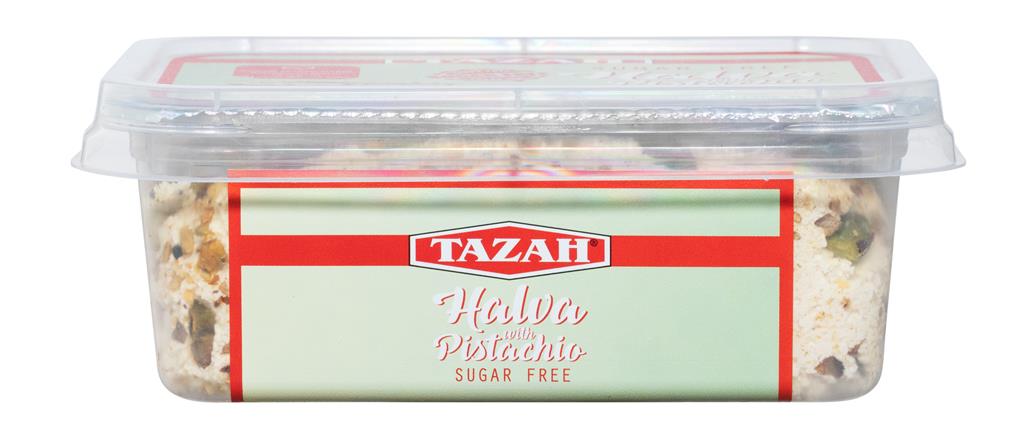 Tazah Sugar - Free Halva (Halawa) with Pistachio 1 lb (16 oz) - Mideast Grocers