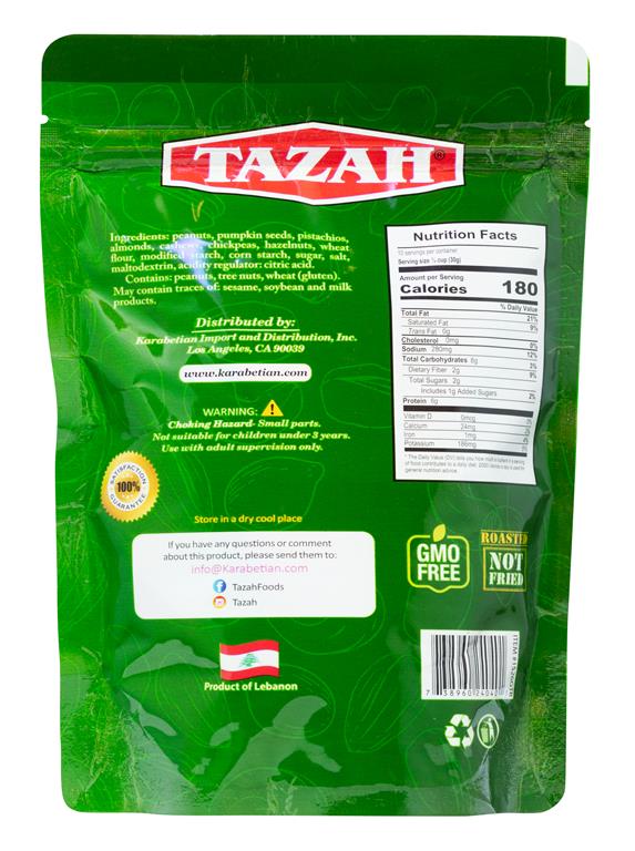 Tazah Super Mixed Nuts - Green Bag, 300g - Mideast Grocers