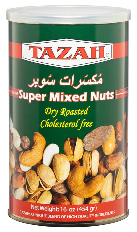 Tazah Super Mixed Nuts Tin 1 lbs. (454g) - Mideast Grocers