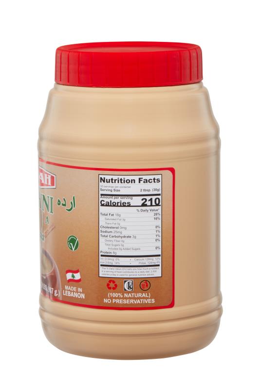 Tazah Tahini Extra , 100% Sesame Seeds 32 Oz - Mideast Grocers