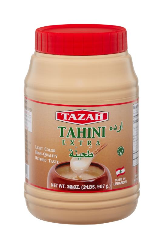 Tazah Tahini Extra , 100% Sesame Seeds 32 Oz - Mideast Grocers