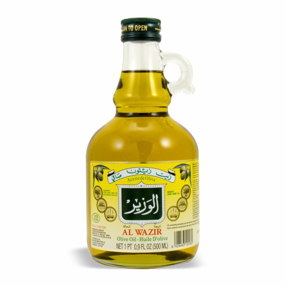 Al Wazir Pure Olive Oil with Handle 16.9 oz (500mL) - Mideast Grocers