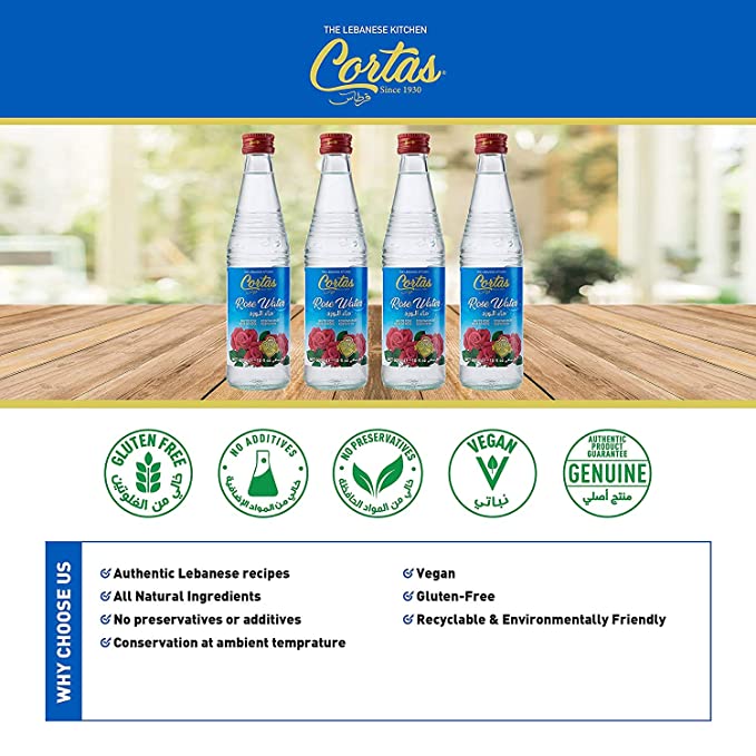 Cortas Rose Water 10 oz - Mideast Grocers