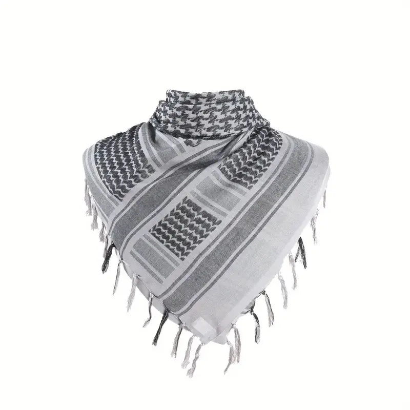 Keffiyeh Shemagh Palestinian Scarf 100% Cotton - Black on White - Mideast Grocers